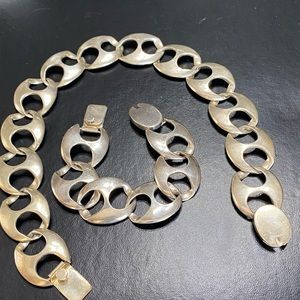 Artistic Sterling Silver Bracelet/Necklace Set